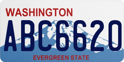 WA license plate ABC6620