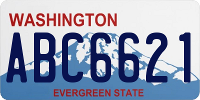 WA license plate ABC6621