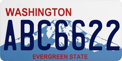 WA license plate ABC6622