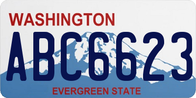WA license plate ABC6623