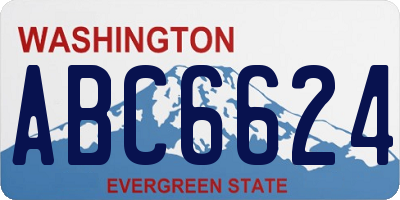 WA license plate ABC6624