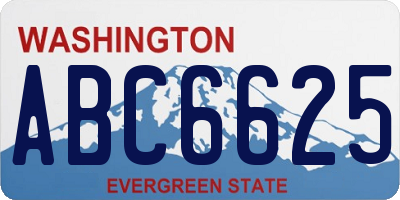 WA license plate ABC6625
