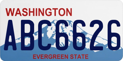 WA license plate ABC6626