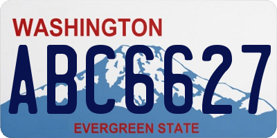 WA license plate ABC6627