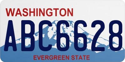 WA license plate ABC6628