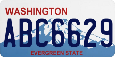 WA license plate ABC6629