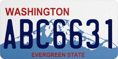 WA license plate ABC6631
