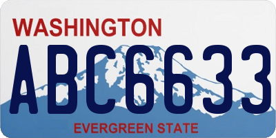WA license plate ABC6633