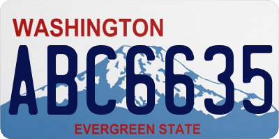 WA license plate ABC6635