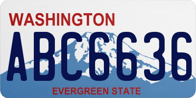 WA license plate ABC6636