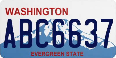 WA license plate ABC6637