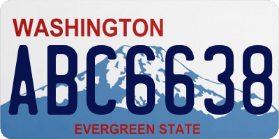 WA license plate ABC6638