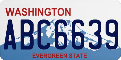 WA license plate ABC6639
