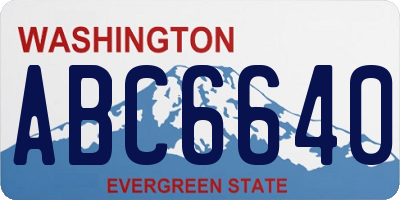 WA license plate ABC6640