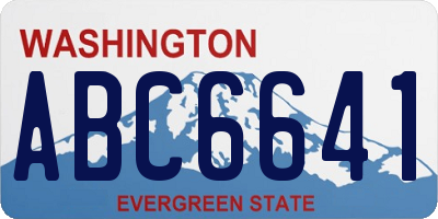 WA license plate ABC6641