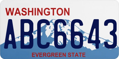 WA license plate ABC6643