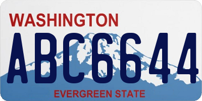 WA license plate ABC6644