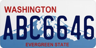 WA license plate ABC6646