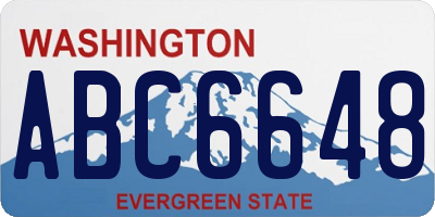 WA license plate ABC6648