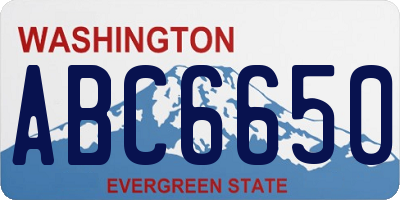 WA license plate ABC6650