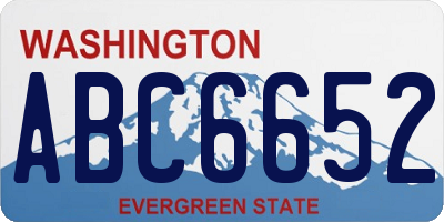 WA license plate ABC6652
