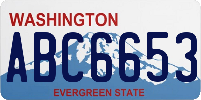 WA license plate ABC6653