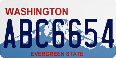 WA license plate ABC6654
