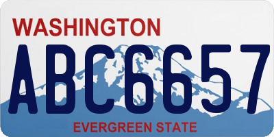 WA license plate ABC6657