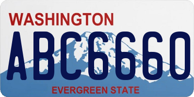 WA license plate ABC6660