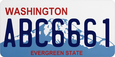 WA license plate ABC6661