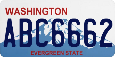 WA license plate ABC6662