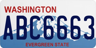 WA license plate ABC6663