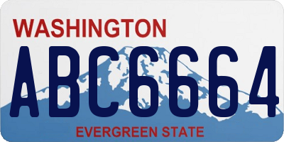 WA license plate ABC6664