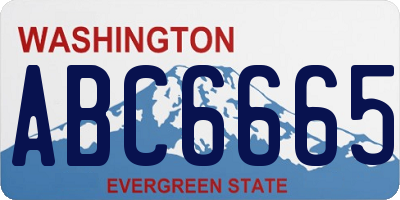 WA license plate ABC6665