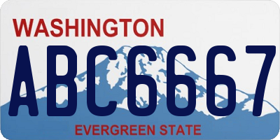 WA license plate ABC6667