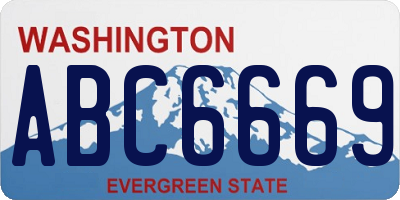 WA license plate ABC6669