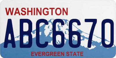 WA license plate ABC6670