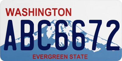 WA license plate ABC6672