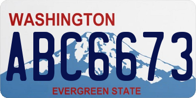 WA license plate ABC6673
