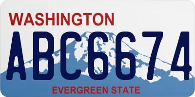 WA license plate ABC6674