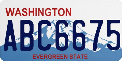 WA license plate ABC6675
