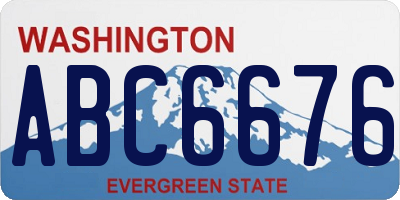WA license plate ABC6676