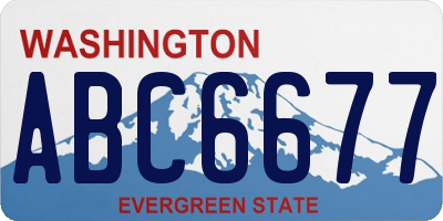 WA license plate ABC6677