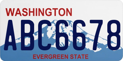 WA license plate ABC6678