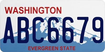 WA license plate ABC6679