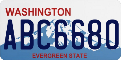WA license plate ABC6680