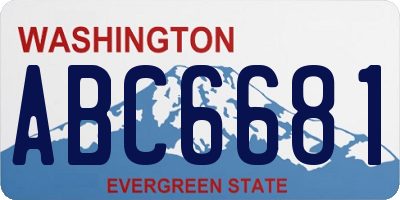 WA license plate ABC6681