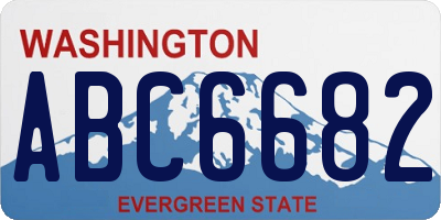 WA license plate ABC6682