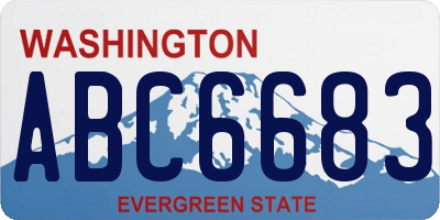 WA license plate ABC6683
