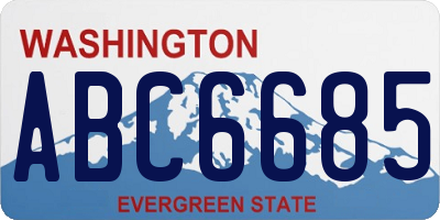 WA license plate ABC6685